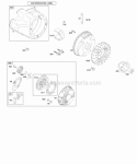 Blower HousingShrouds Flywheel Rewind Starter Diagram and Parts List for 207432-0115-E1  Briggs and Stratton Engine